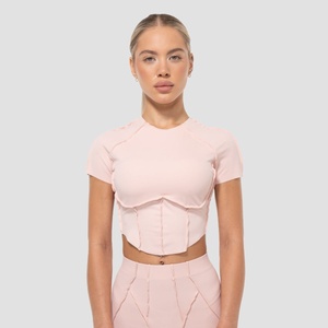 GymBeam Women‘s Cosmo Cropped T-shirt Pink L