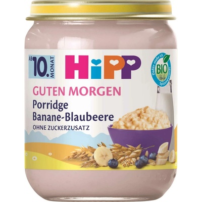 Hipp Bio raňajková ovesná kaša s banánom a čučoriedkami 160 g