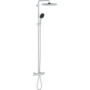 GROHE Vitalio Comfort - Душ система със смесител за вана/термостат, 25x25 cm, 2 струи, хром 26984001 (26984001)