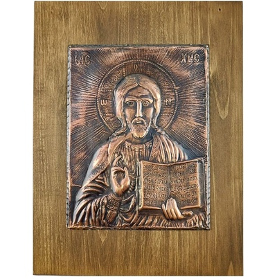 ГОЛЯМА МЕДНА ИКОНА ИСУС ХРИСТОС