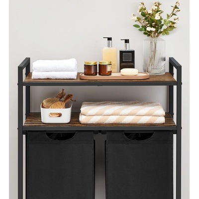 Vasagle Bergen 2 x 46 l čierný/hnedý BLH211B01