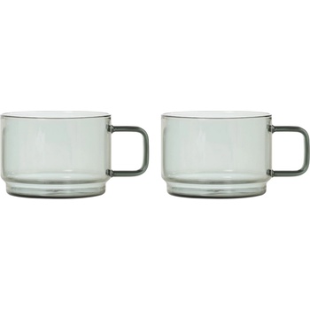 AdHoc Impact Чаши за кафе 300 ml прозрачно сиво, 2 бр (AH-TK81)