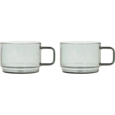 AdHoc Impact Чаши за кафе 300 ml прозрачно сиво, 2 бр (AH-TK81)