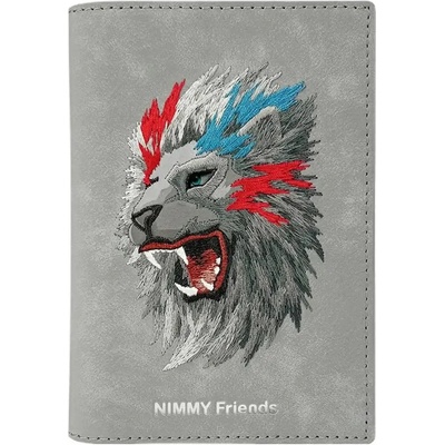 Nimmy Калъф за паспорт/портфейл Nimmy Raptor Lion - сив (6971080319143)