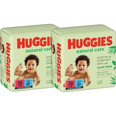 Huggies Natural Care vlhčené obrúsky 6 x 56 ks