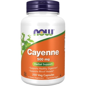 NOW NOW Cayenne 500mg, 250 Veg Capsules - fitnesdobavki - 31,27 лв