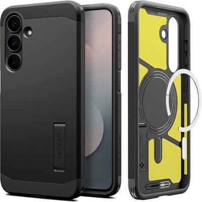 Spigen Samsung S25 FE SPIGEN TOUGH TOUGH ARMOR MAG пластмасов протектор за телефон, устойчив на удари, MagSafe, ЧЕРЕН ACS10029 (ACS10029)