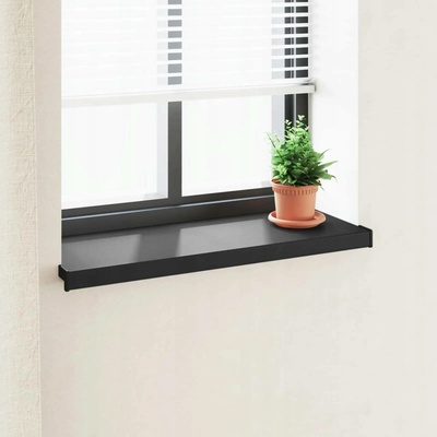 VidaXL Parapet okenní černý s kresbou dřeva 80 x 30 x 4,5 cm PVC