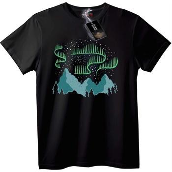 NOONEBRAND Тениска Северни Светлини Планина - M, Black