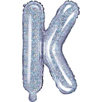 Image 1 of PartyDeco Балон от фолио Mini - Буква К 35см холографичен