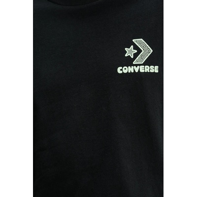 Converse Памучна тениска Converse в черно с принт 10027346-A01 (10027346.A01)