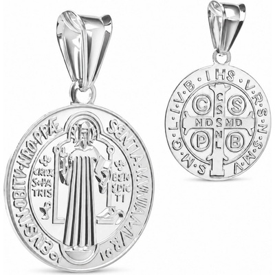 Argento Strieborný prívesok medaila sv. Benedikta 85013