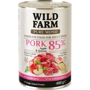 WILD FARM pure mono Свинско с ябълка и киноа 400 г - монопротеинова храна за кучета