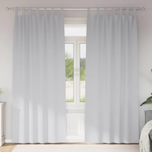 Pure Line Home Плътни завеси в цвят светлосив с текстилни гайки (уши), 2 бр. , 140 x 245 см