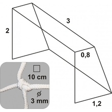 KV Řezáč Hádzanárska sieť 3x2x0,8x1,2/10/3 mm