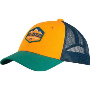 Trollkids Детска шапка с козирка Trollkids Kid's Femund Cap - Sahara Sunset / Madeira Blue / Sea Green - размер 48-52 cm (904-0072-0911)