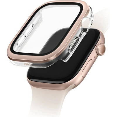 Uniq Уникален калъф от закалено стъкло Voute за Apple Watch 10 46 мм - розово злато (8886463691946)