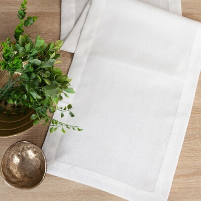 Eurofirany STELLA 2 šerpa z plátna pretkávanej striebornou niťou biela Polyester 40x200 cm