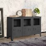 vidaXL Индустриален бюфет, антрацит, 105x35x62 см, метал и стъкло (339610)