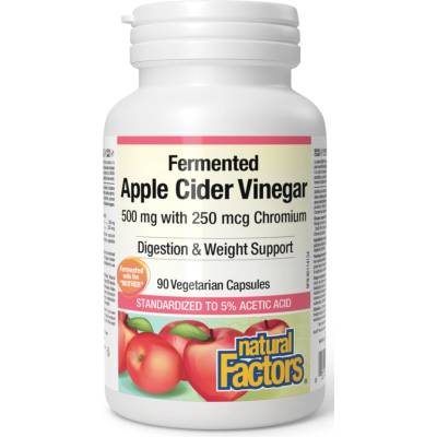Natural Factors Fermented Apple Cider Vinegar with Chromium, 90 капсули, Natural Factors (2057 NF)