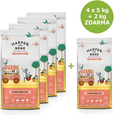 Harper and Bone Cat Sterilised čerstvé z trhu 4 x 5 kg