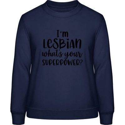 AWDis Sweat mikina Som lesbička aká je tvoja superschopnosť? oxfordská modrá