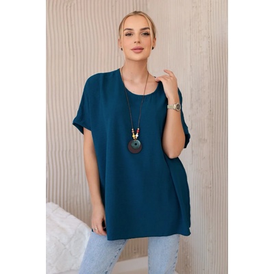 Fashionweek Halenka oversize s přívěskem pro moletky K31 mořská modrá