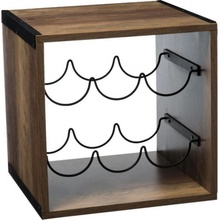 5five Simply Smart stojan na víno Indus z MDF dosky hnedej farby 31cm x 31cm x 31cm