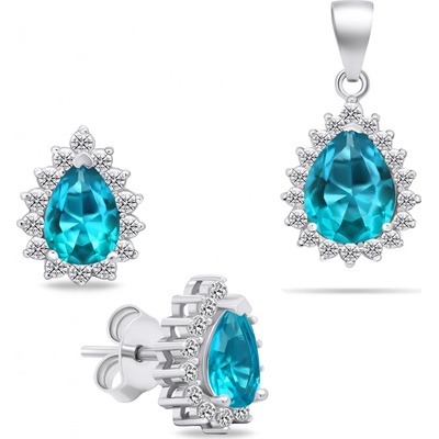 Brilio Silver Set stříbrných šperků Kapka se zirkony SET226WAQ – Zbozi.Blesk.cz