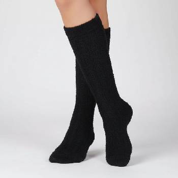 Пухкави черни 3/4 чорапи