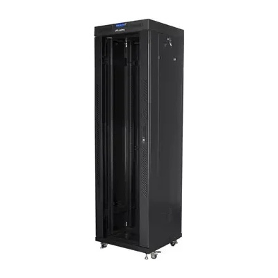 Lanberg Комуникационен шкаф, Lanberg rack cabinet 19" free-standing 42U/600x600 (flat pack) with glass door lcd black v2 (FF01-6642-12BL)