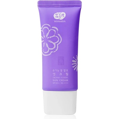 Whamisa Organic Flowers Sun Cream защитна грижа против слънчеви лъчи SPF 50+ 60 гр
