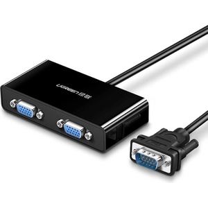 UGREEN 2-портов VGA превключвател за компютри и монитори - Ugreen VGA Male To Two Female VGA Splitter 1920x1440 (черен) (40254)