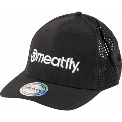 Meatfly шапка с козирка Nollie Perfor Cap Black / White Logo | Черна | Размер Meatfly | Cheren | МЪЖЕ | ЕДИН РАЗМЕР