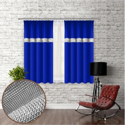 Mondo Italia Záves na riasiacej páske so zirkónmi 140x160 cm azurovo modrý Modrá 140x160 cm