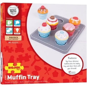 Bigjigs Toys Детска дървена играчка Bigjigs - Табла с мъфини (BJ465) - baby