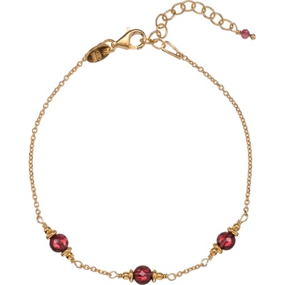 Alisia Pozlacený náramek s korálky z granátu AL4899-Oro-Granato