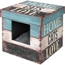 Duvo+ domek cat dřevoKrabice "Home cats Love" 35 x 35 x 35 cm
