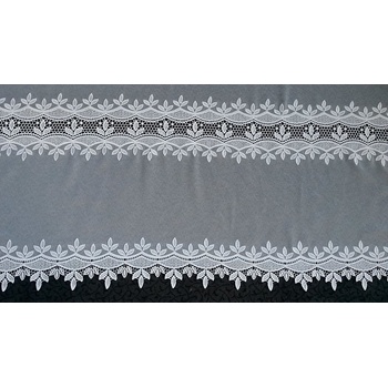 Vyšívaná luxusná záclona GERSTER 11388 biele lístky 180 cm
