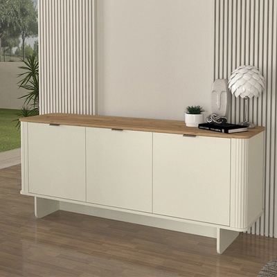 TopMebel Бохема меламинов конзола в слонова кост - цвят сеpet дъб 180x47x76.6см