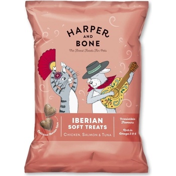 Harper and Bone Cat & Dog iberské mäkké maškrty kura losos a tuniak 90 g