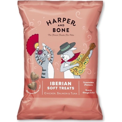 Harper and Bone Cat & Dog iberské mäkké maškrty kura losos a tuniak 90 g