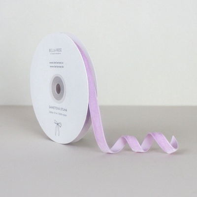 Bella Rose Sametová stuha 1 cm – Lavender (10 m), fialová barva, textil – Zbozi.Blesk.cz
