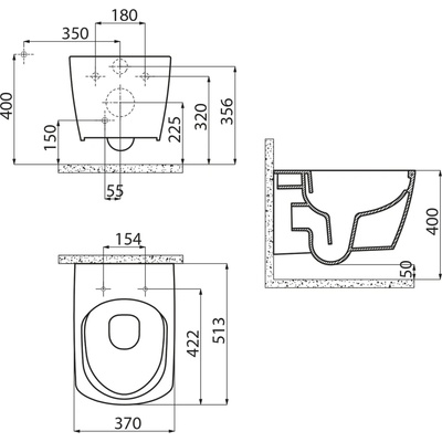 GLANC rimless WC závěsné Sapho GC321 – Zboží Mobilmania