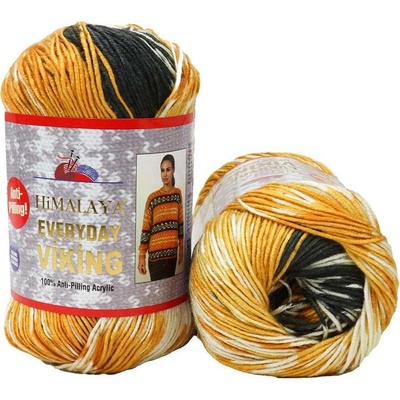 Himalaya příze Everyday Viking 70528 žlutá šedá a bílá