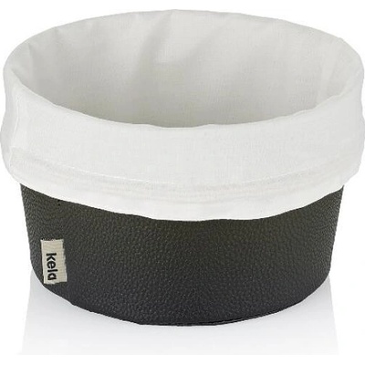 KELA Košík na chleba Grana PU kůže černá 11,0cm 19,0cm KL-12547