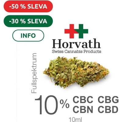 Horvath Swiss Cannabis 10% CBN + 10% CBG + 10% CBD olej Fullspektrum 10 ml