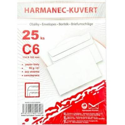 Obálky C6 114x162 mm samolepící, 25 ks