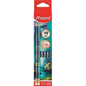 Maped Графитен молив с гума, hb, триъгълен, maped "Дракон дракон" 851828 (851828)