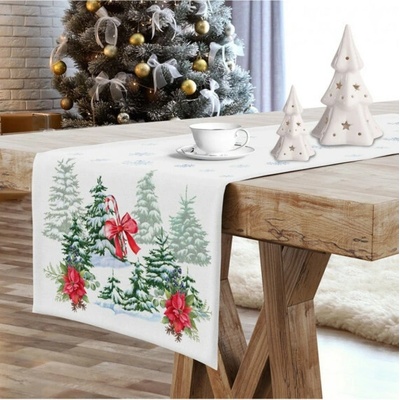 Mondo Vianočný behúň Vianočný stromček MIG938 Biela 40x140 cm